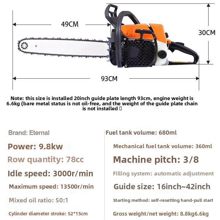 High Quality Cheap Motocierra Chainsaws Handheld Gasoline Chain Saw