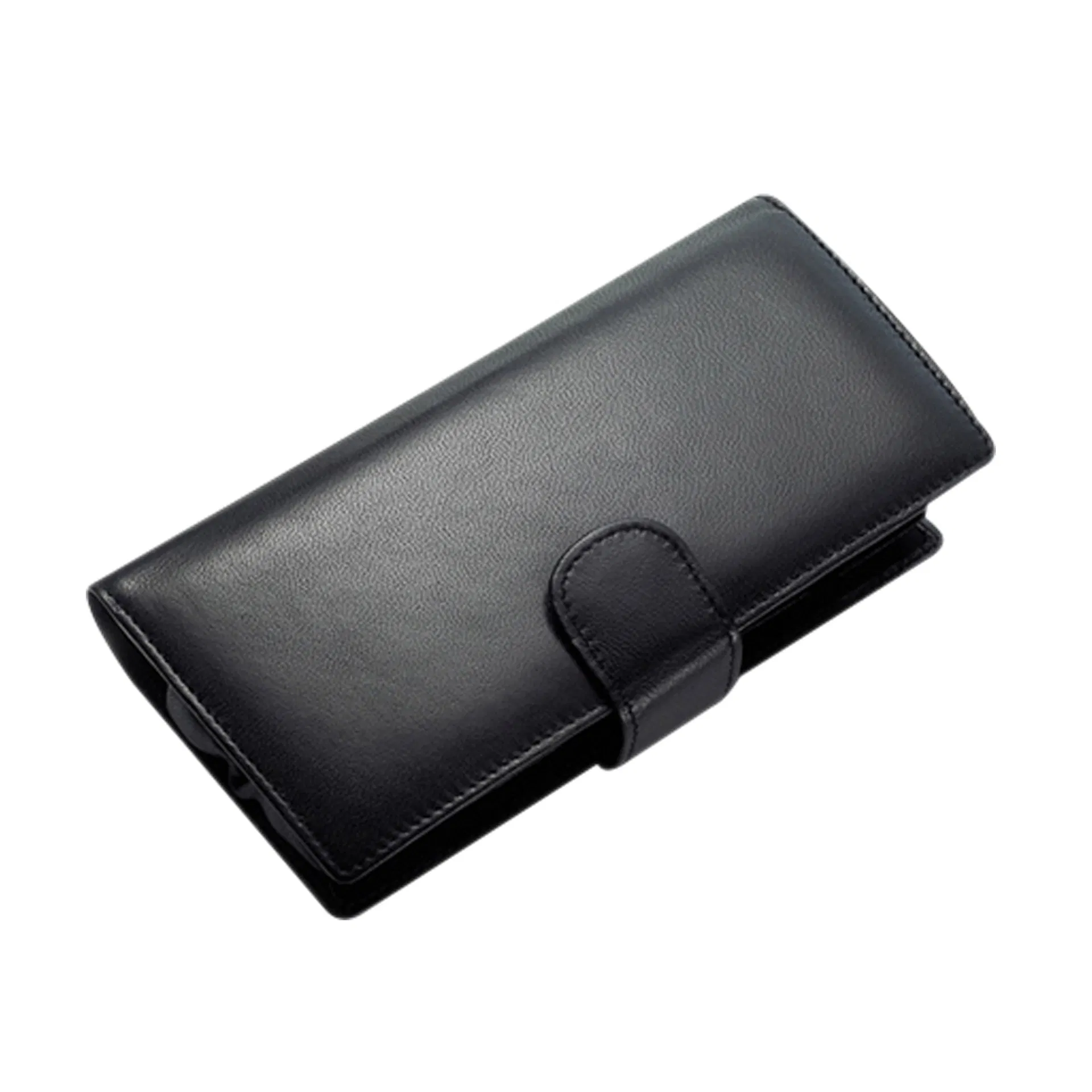 Custom Brand Genuine Cowhide Leather Hunidor Pouch with Stainless Steel Tube