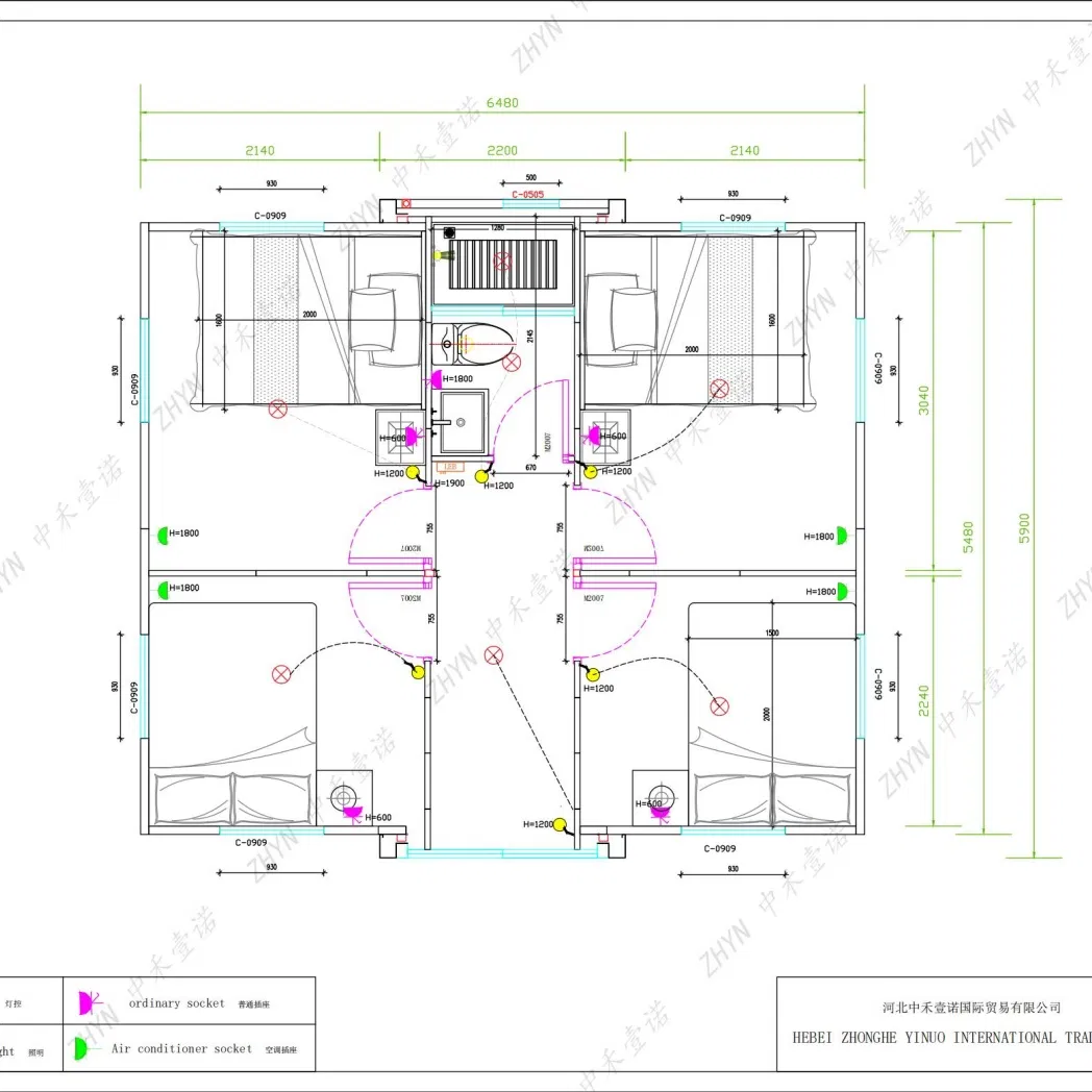 Eco Prefabricated Container House for Bar with Titanium-Magnesium Alloy Material