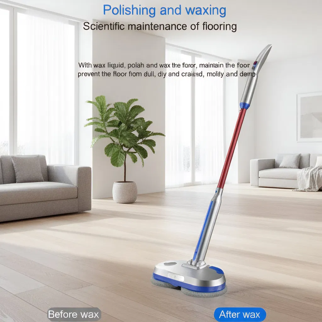 Electronic Dual Spin Mop and Polisher, Water Spray, Adjustable Height, LED Lights, Reusable Microfiber Pads for All Hard Surfaces