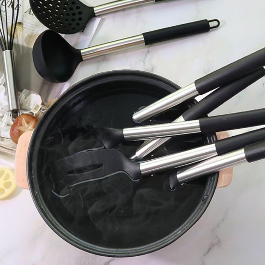 Home Kitchenware Sets Silicone Handle Kitchen Cooking Tools