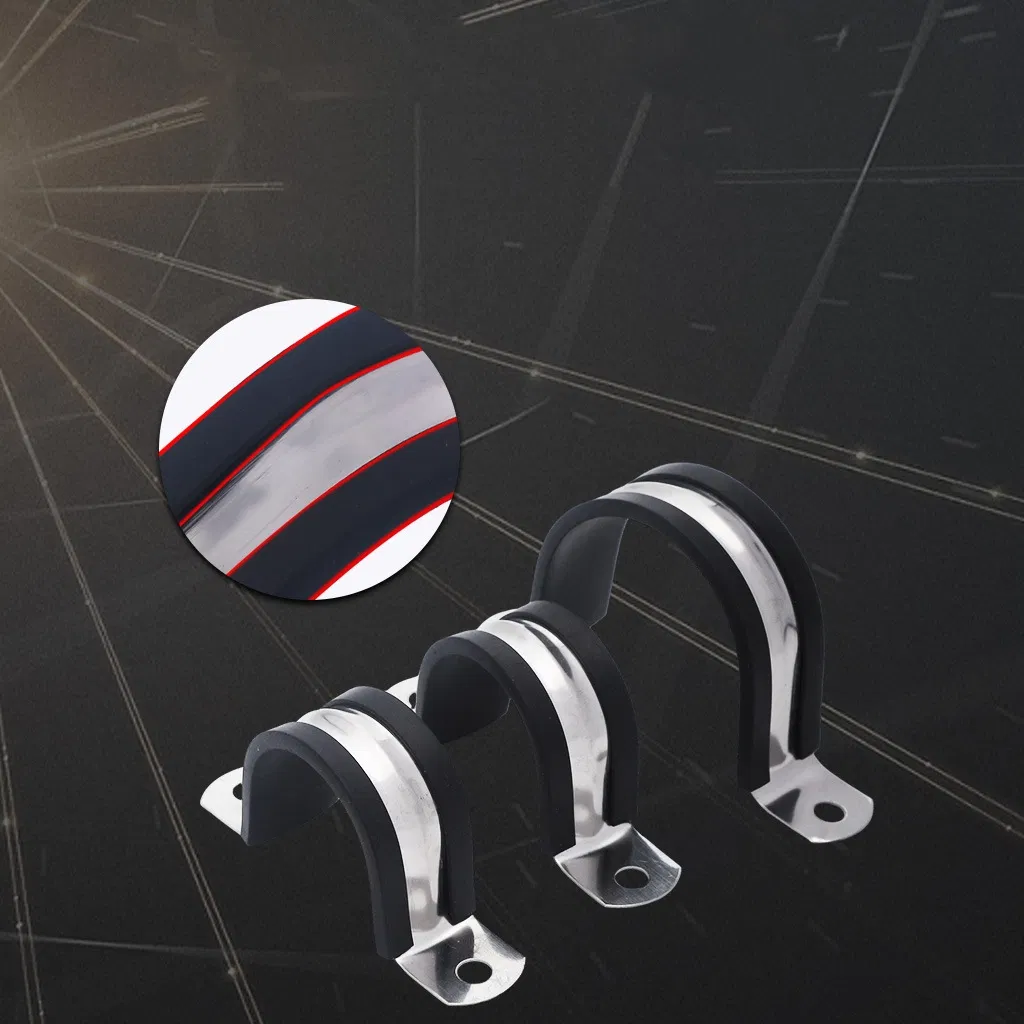 20mm SS304 EPDM Rubber Lined Saddle Clamp for Industrial Pipe Fixing Usage