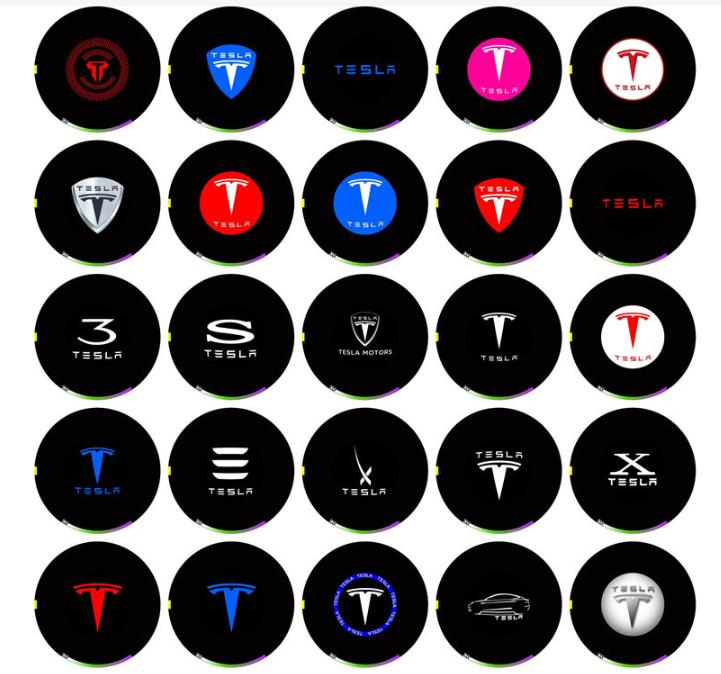 Проектор логотипа Tesla в дверь с LED подсветкой