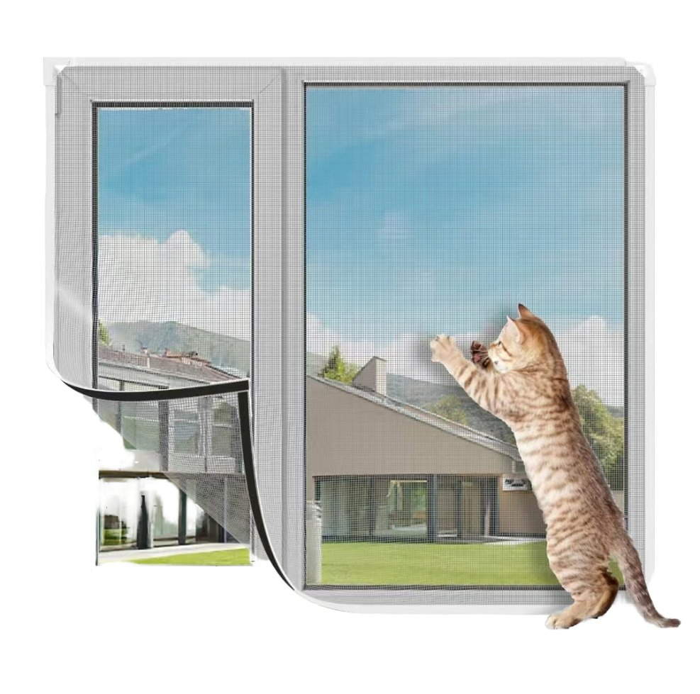 Durable Polyester Window Screen with Customizable Dimensions for Pet-Friendly Homes