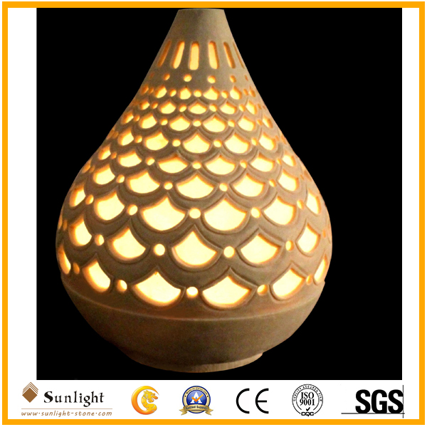 Hot Sale Waterproof Lantern Sandstone Polyresin Statue for Decoration