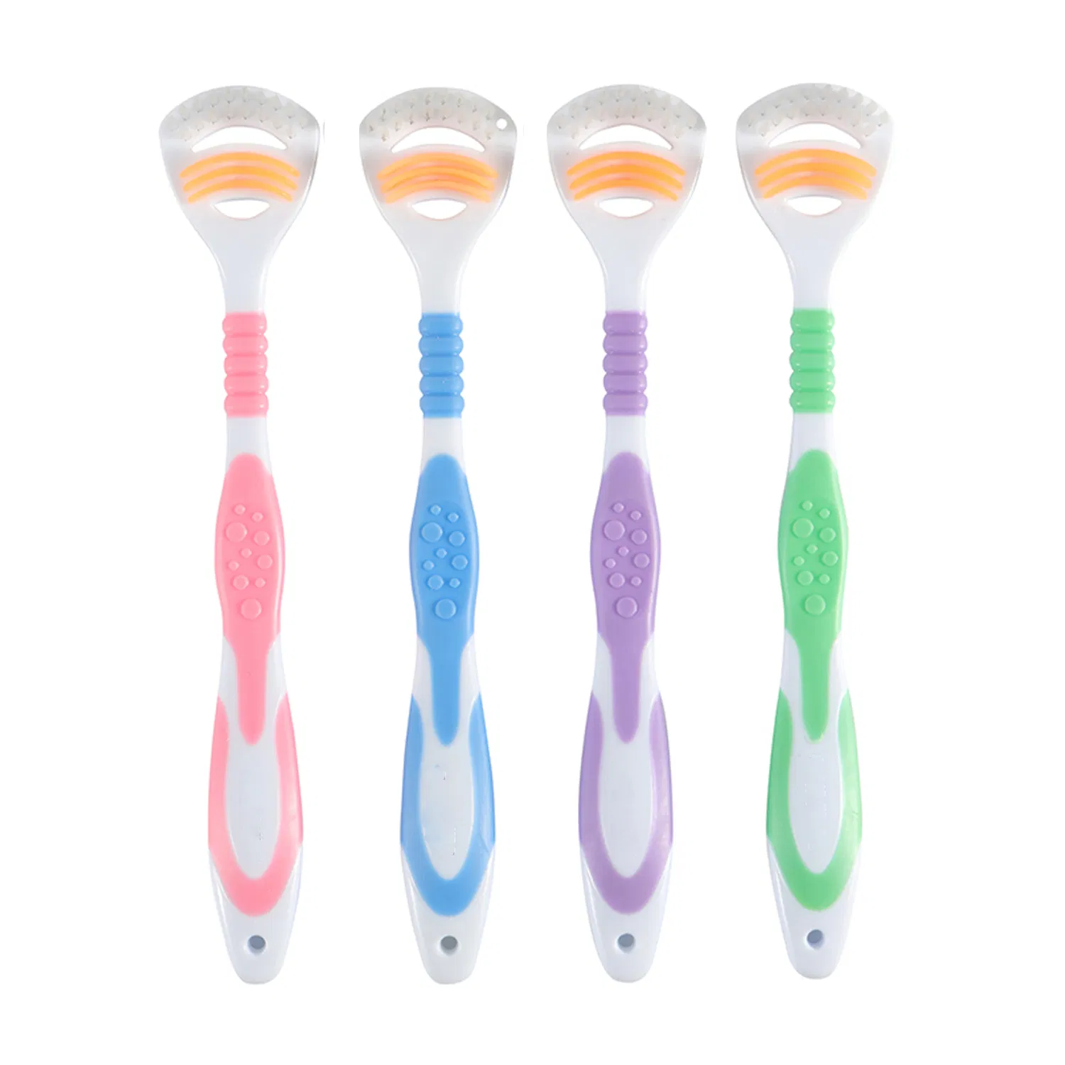 High Quality Tongue Scraper Toothbrush Silicone Plastic Tongue Cleaner Set