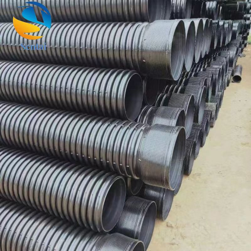 HDPE Double Wall Corrugated Pipe DN200DN300 Municipal Sewer Drainage and Sewage Pipe Polyethylene Corrugated Pipe