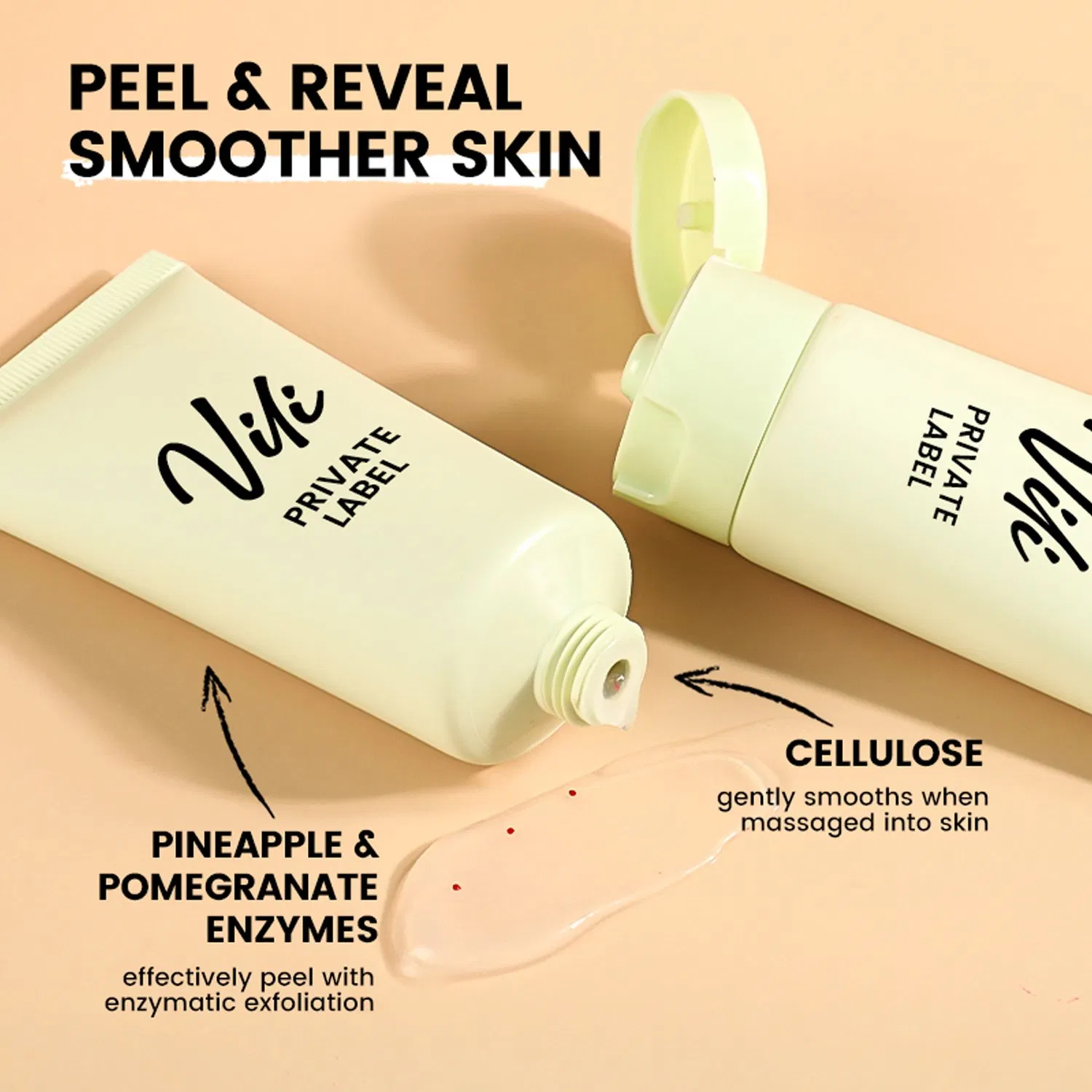 Best Sell Customized Green Tube Exfoliating Gel for Cleanse Your Skin