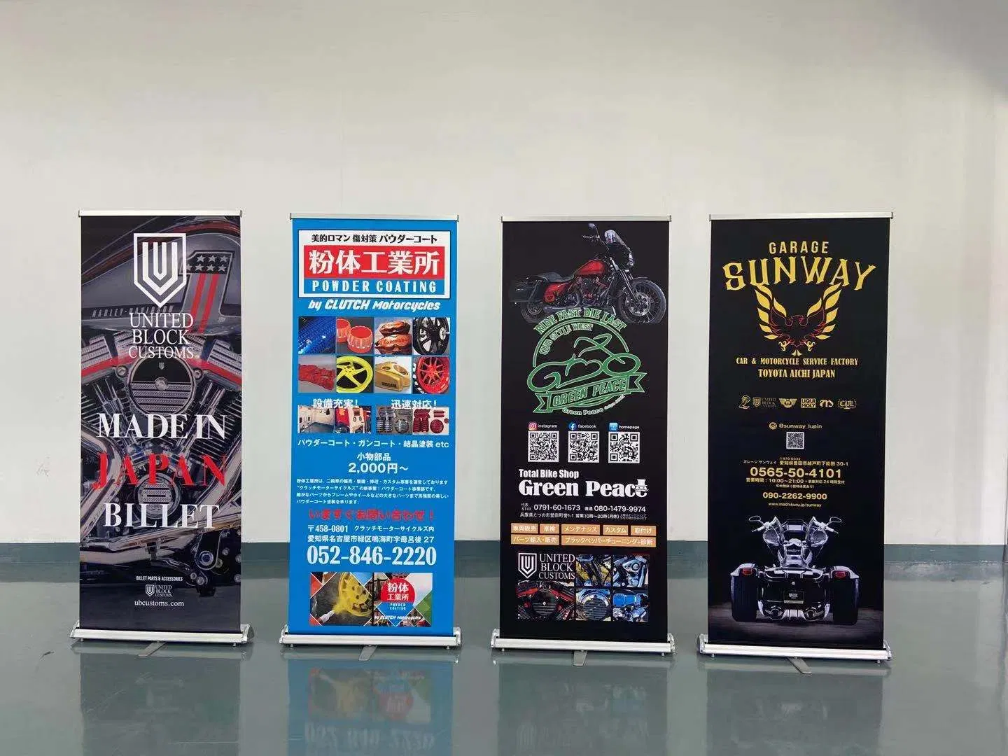 Retractable Standing Display Scrolling Custom Logo Full Color Print Roll up Horizontal Banner Stand