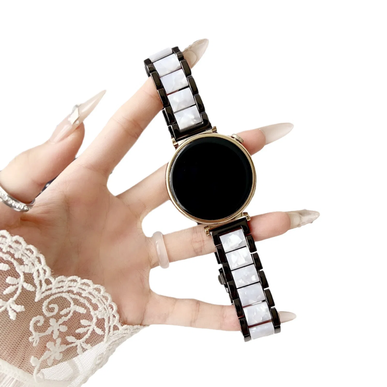 Simple Classic 18mm20mm22mm Three Resin Metal Inlaid Fashion Strap