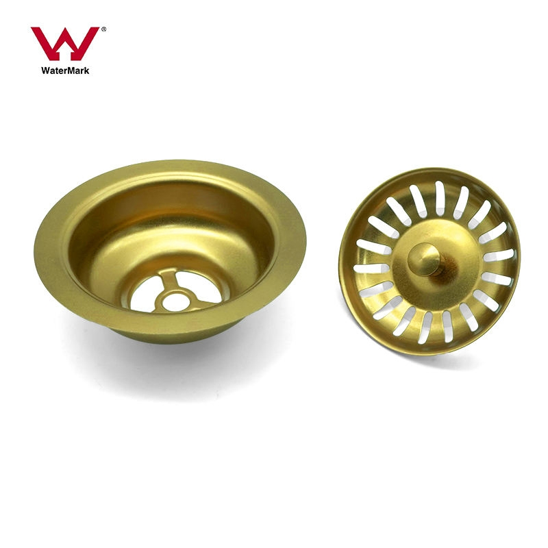 Manufacturing Watermark PVD Nano Golden Stainless Steel Filter Basket Kitchen Sink Drain