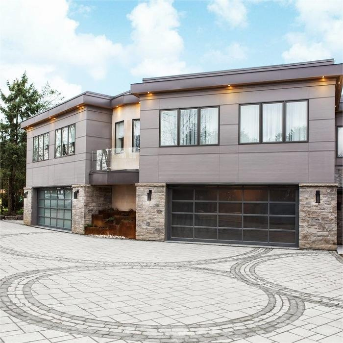 Electric Insulated Black Sectional Full View Mirrored Frameless Glass Garage Door