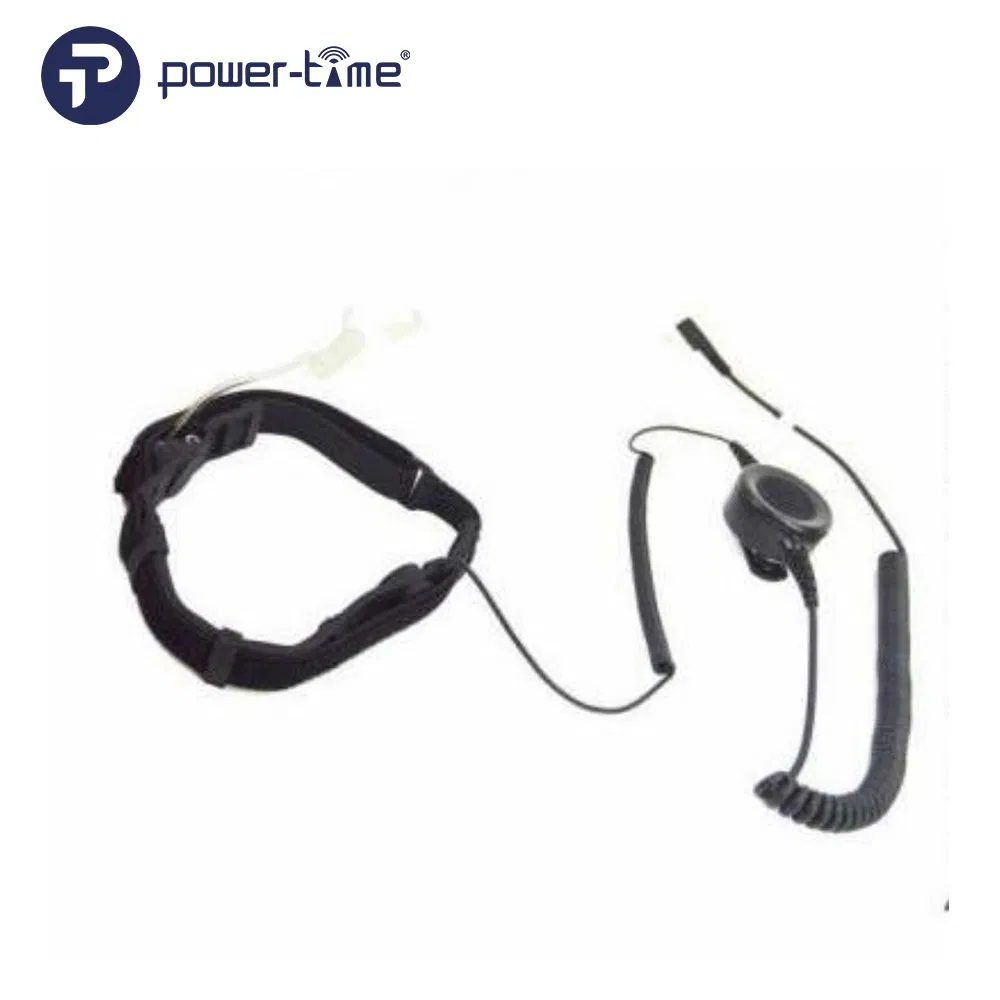 Throat Bone Conduction Microphone Headset with Big Ptt