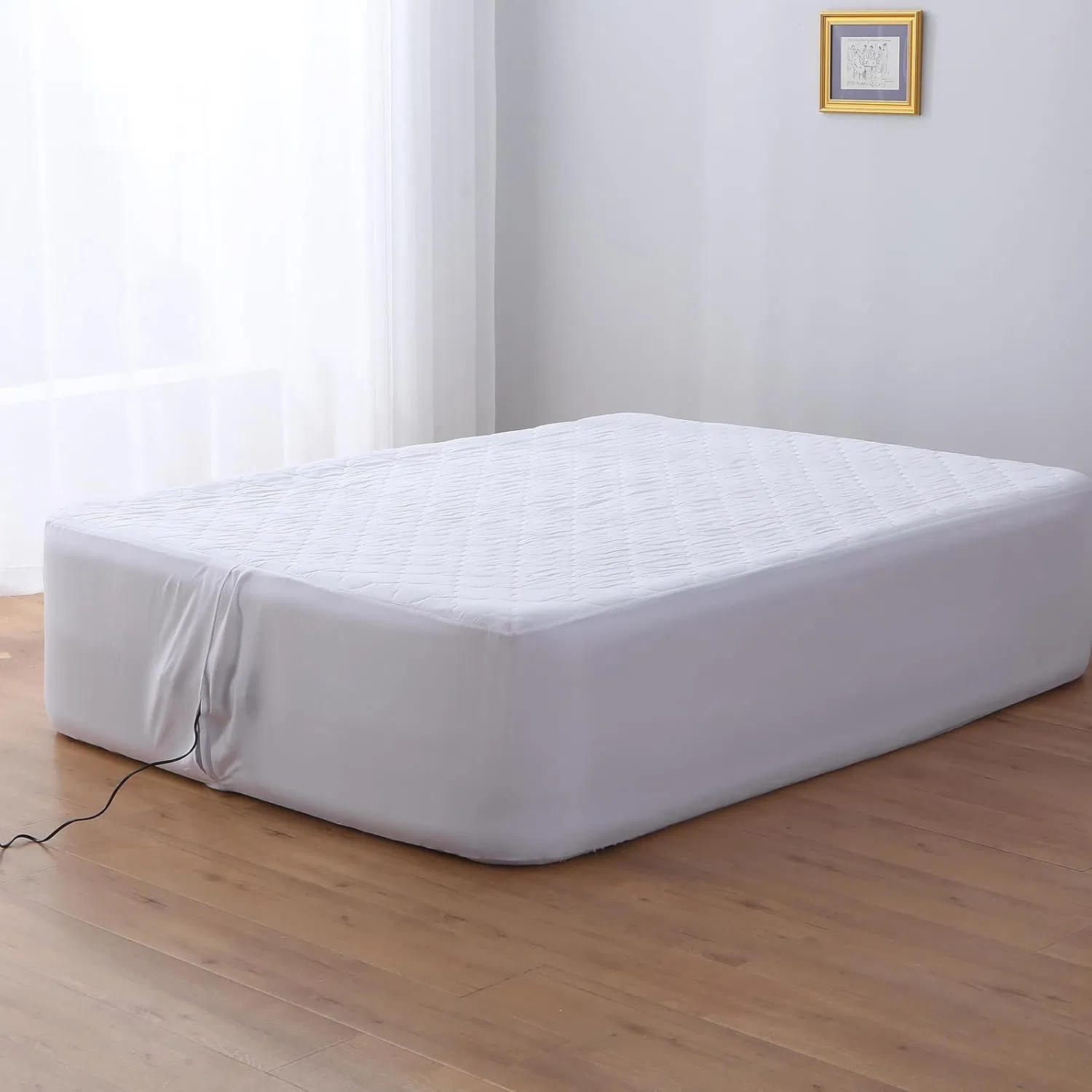 Full Air Mattress Pad Cover with Pump Access Opening