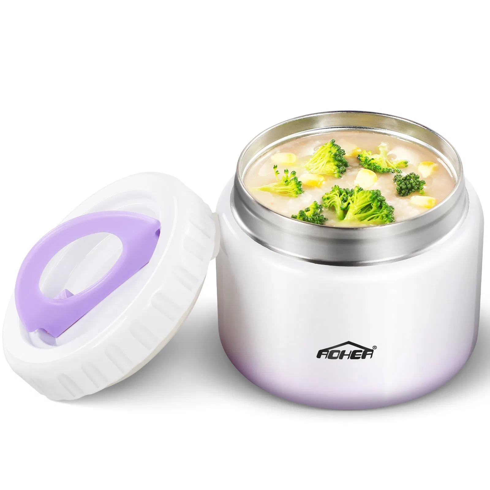 Aohea Easy to Carry 304 Stainless Steel Insulated Food Jar Food Container