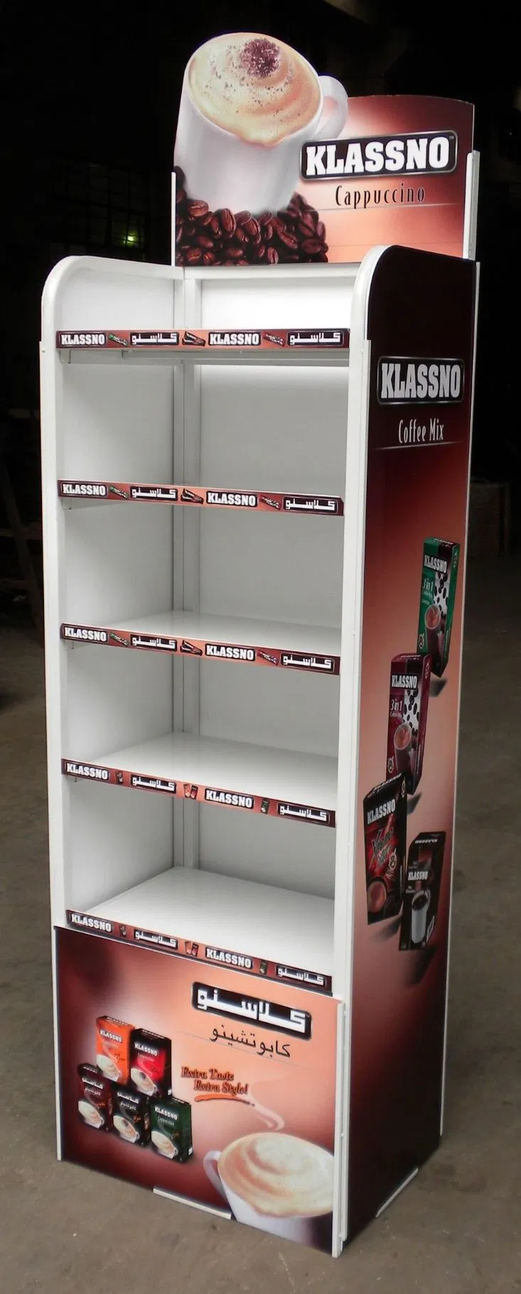 Metal Advertising Shelves Display for Coffee Products