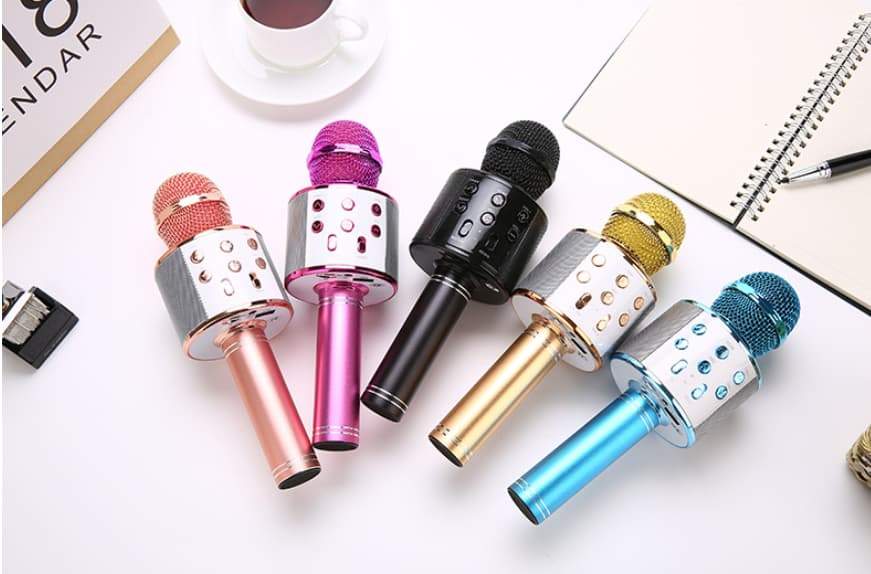 Vibrant Blue Multiple Singing Wireless Bluetooth Microphone for Smartphone