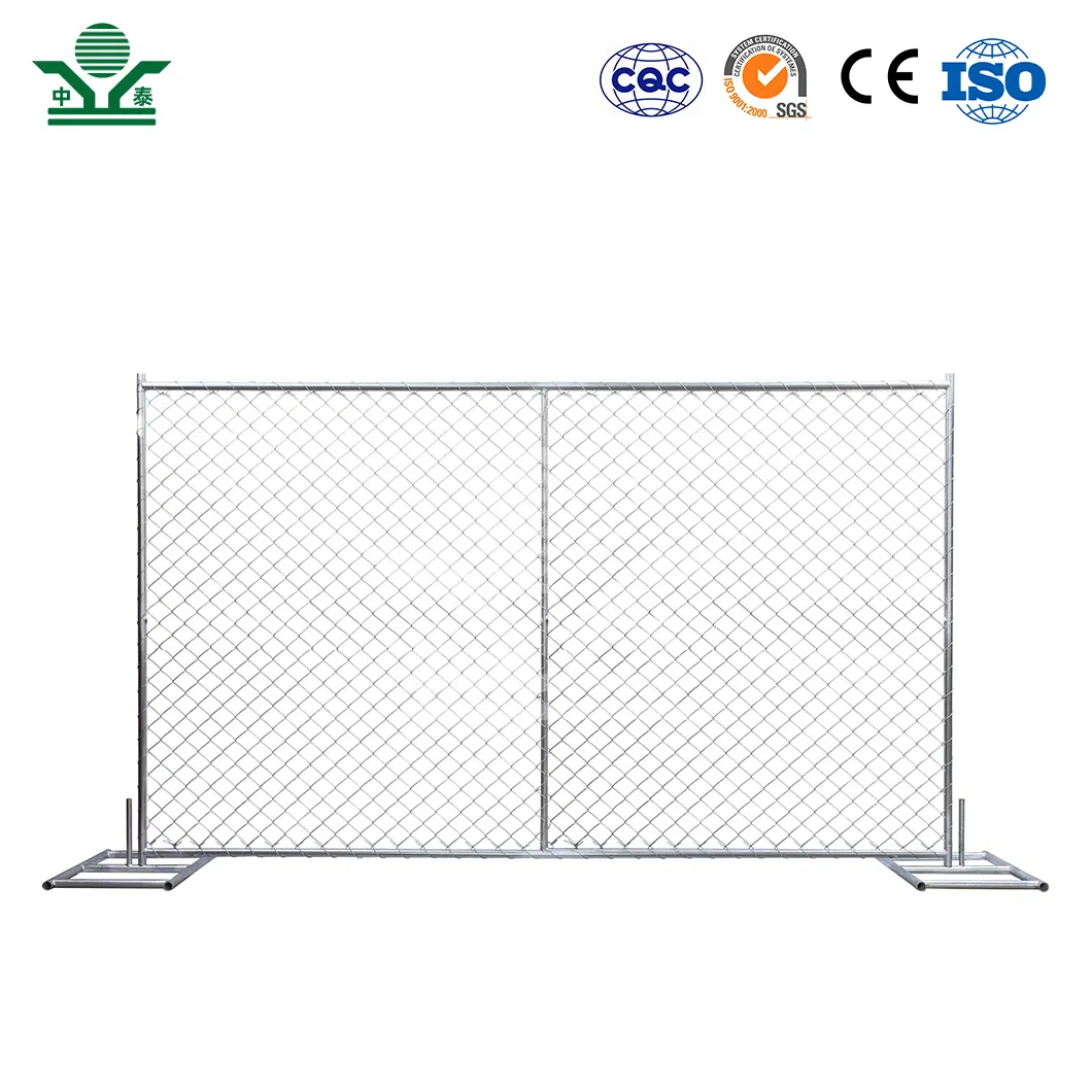 Zhongtai Commercial Temporary Fencing Hot Dipped Galvanized Finish Chain Link Temporary 6FT Fence China Factory 4 FT Temporary Fencing