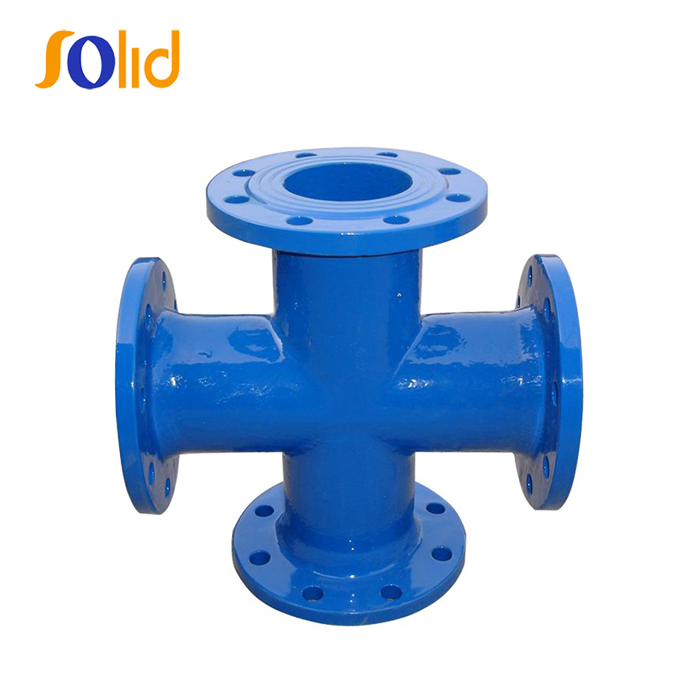 En545 Standard Epoxy Coating Ductile Iron All Flange Cross Pipe Flanged Fittings