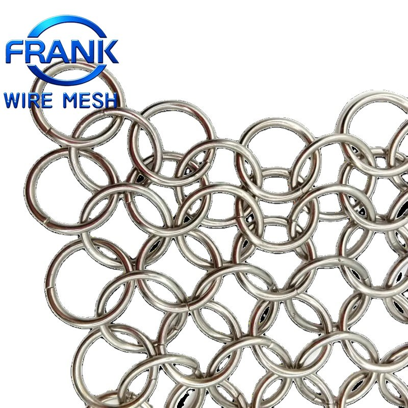 Frank Factory Price Decorative 304 316 Stainless Steel/Copper/Aluminum Chainmail Metal Ring Mesh Curtain for Room Divider Screen/Home Interior Decoration