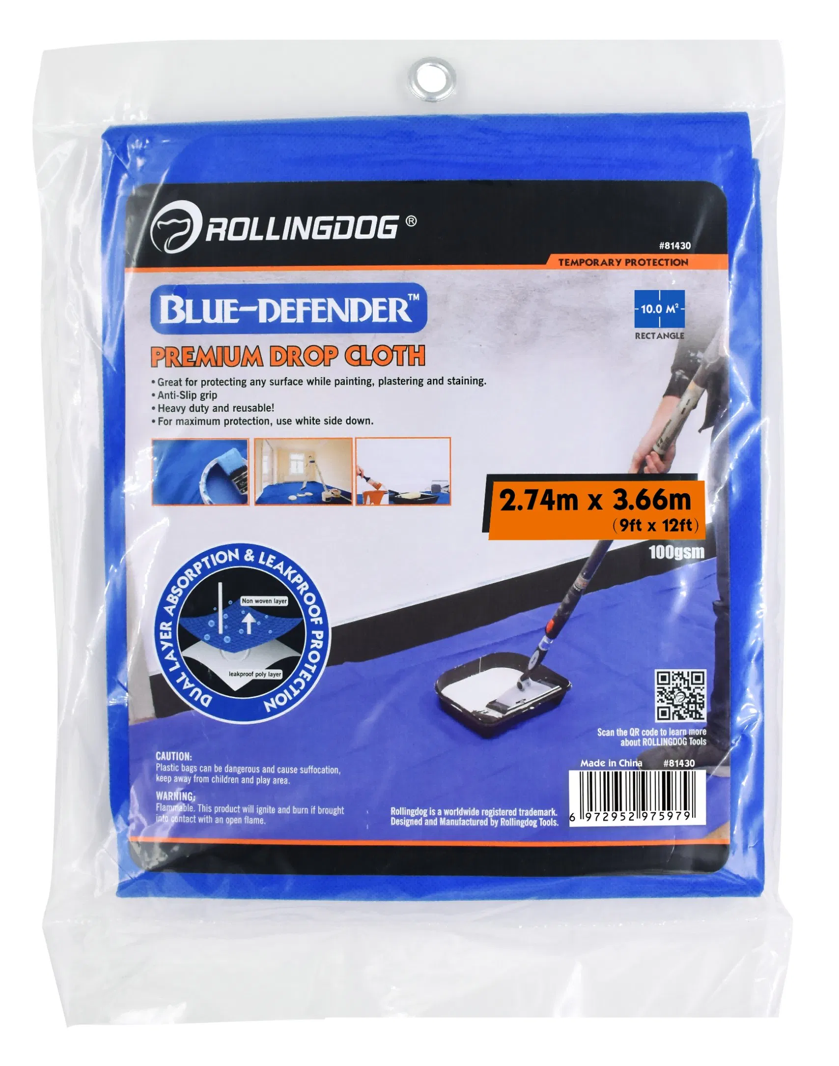 Rollingdog-PRO 81430 Blue Defender Premium Drop Cloth