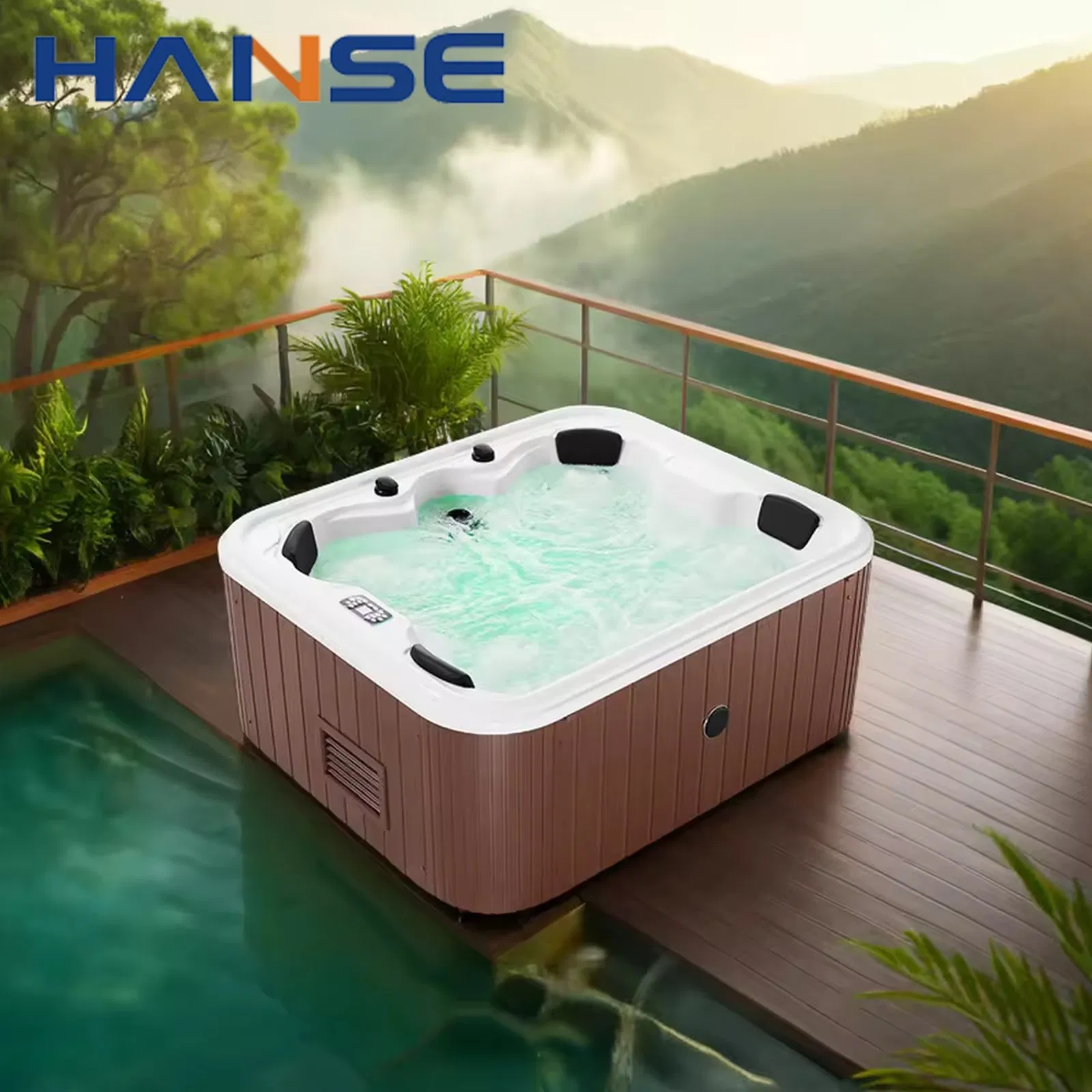 Уличная СПА-ванна с водопадом и гидромассажем