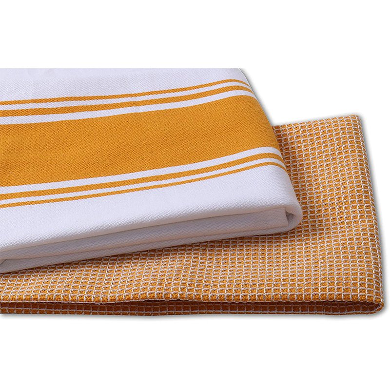 100% Cotton Kitchen Towels 2 Stripe 2 Waffle Over Sized Multi Use Dish Towels