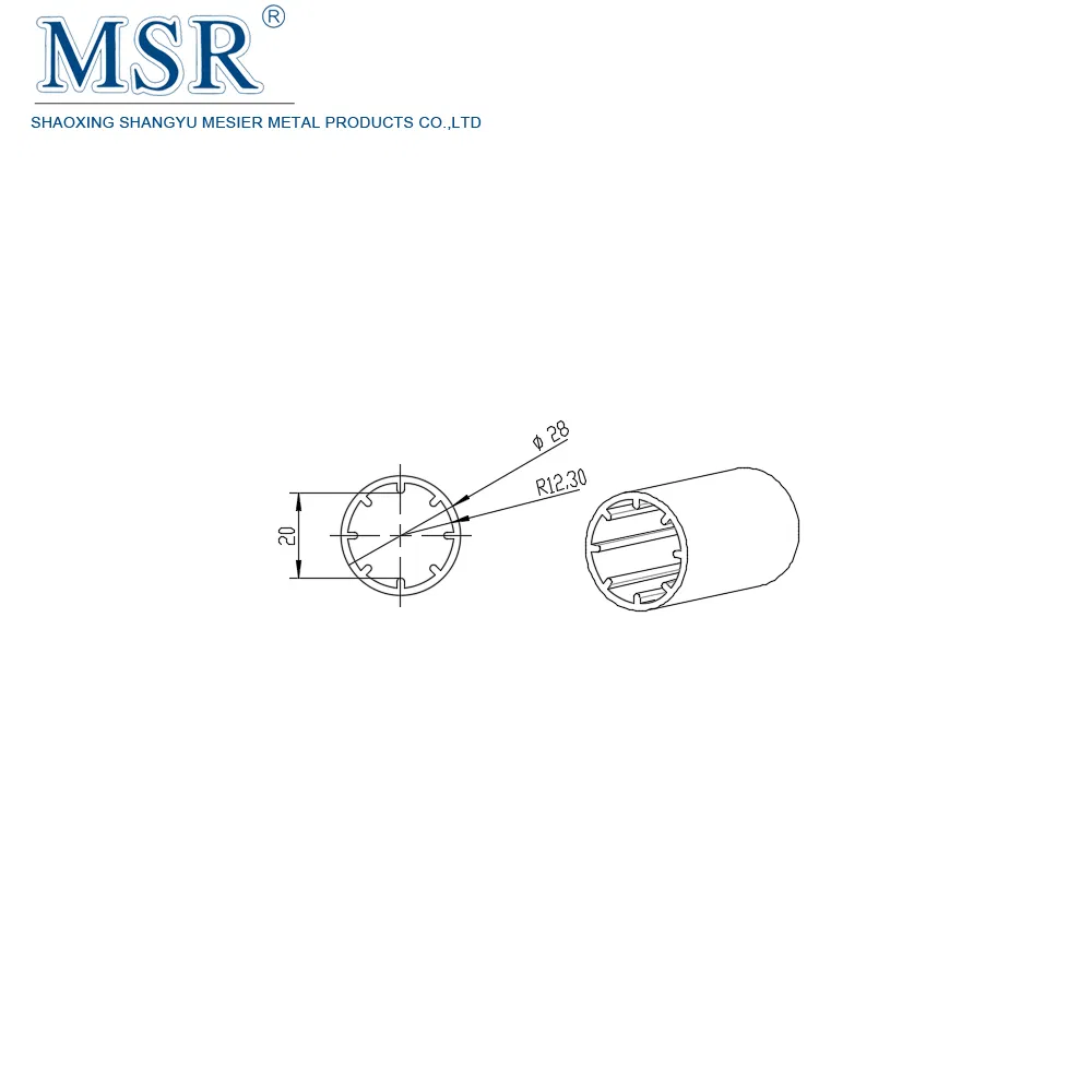 China Manufacturer Diameter 28mm 8165 D28f Aluminium Tube for Connecting T Slot Aluminium Profile for Workbench Line