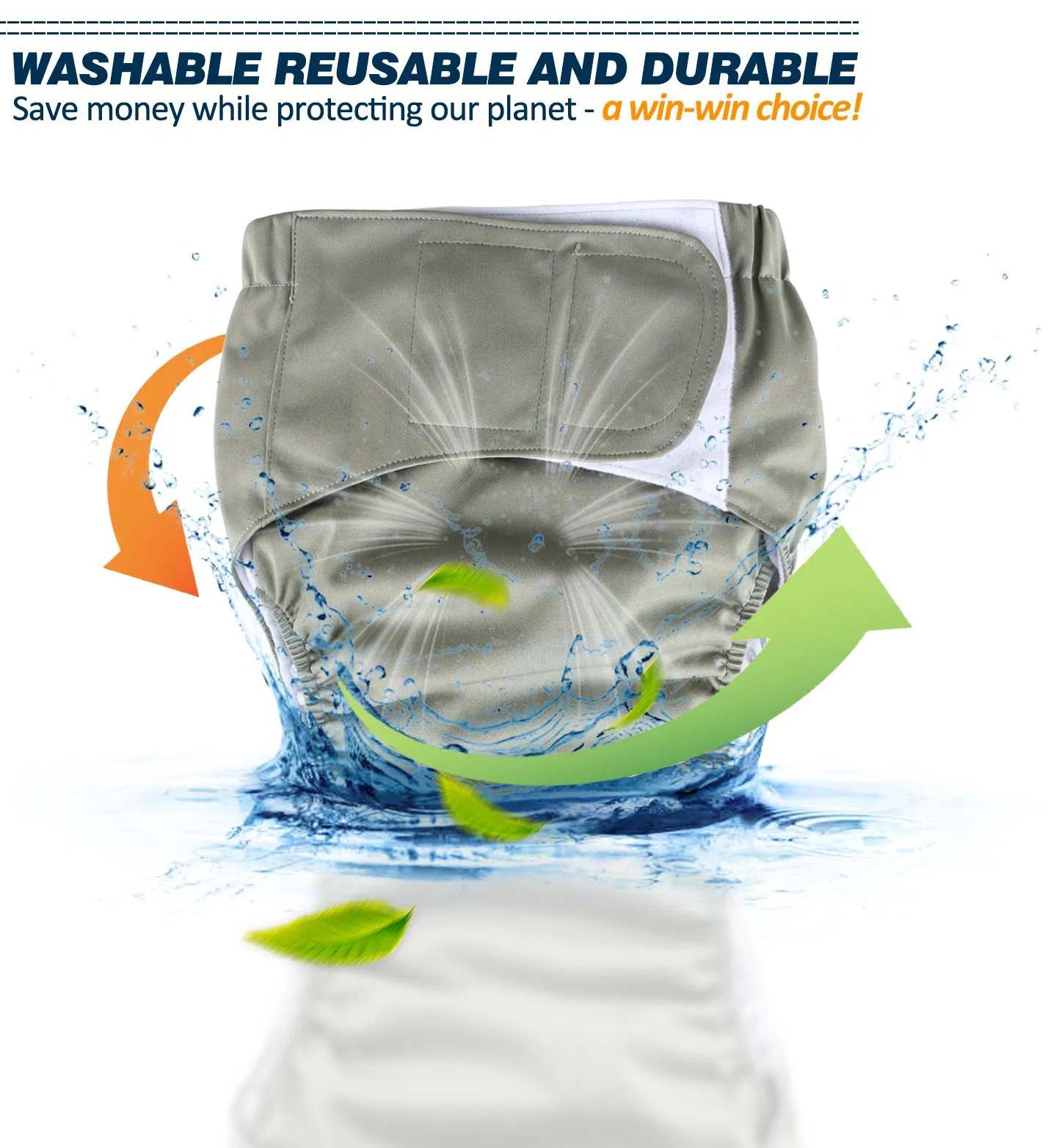 Waterproof Nappy Reusable Washable Elderly Incontinence Care Protection Nappies Underwear for Men or Women