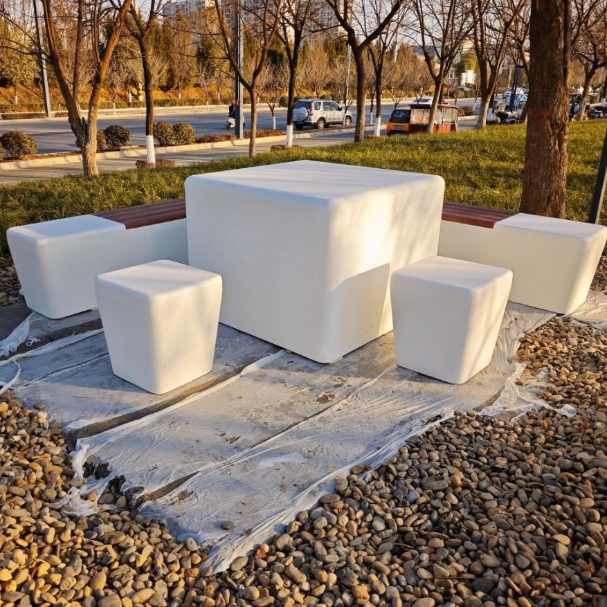 Grc Public Tables and Chairs Outdoor & Indoor Furniture Eco-Friendly & Weather-Resistant Customizable Factory Direct Sales