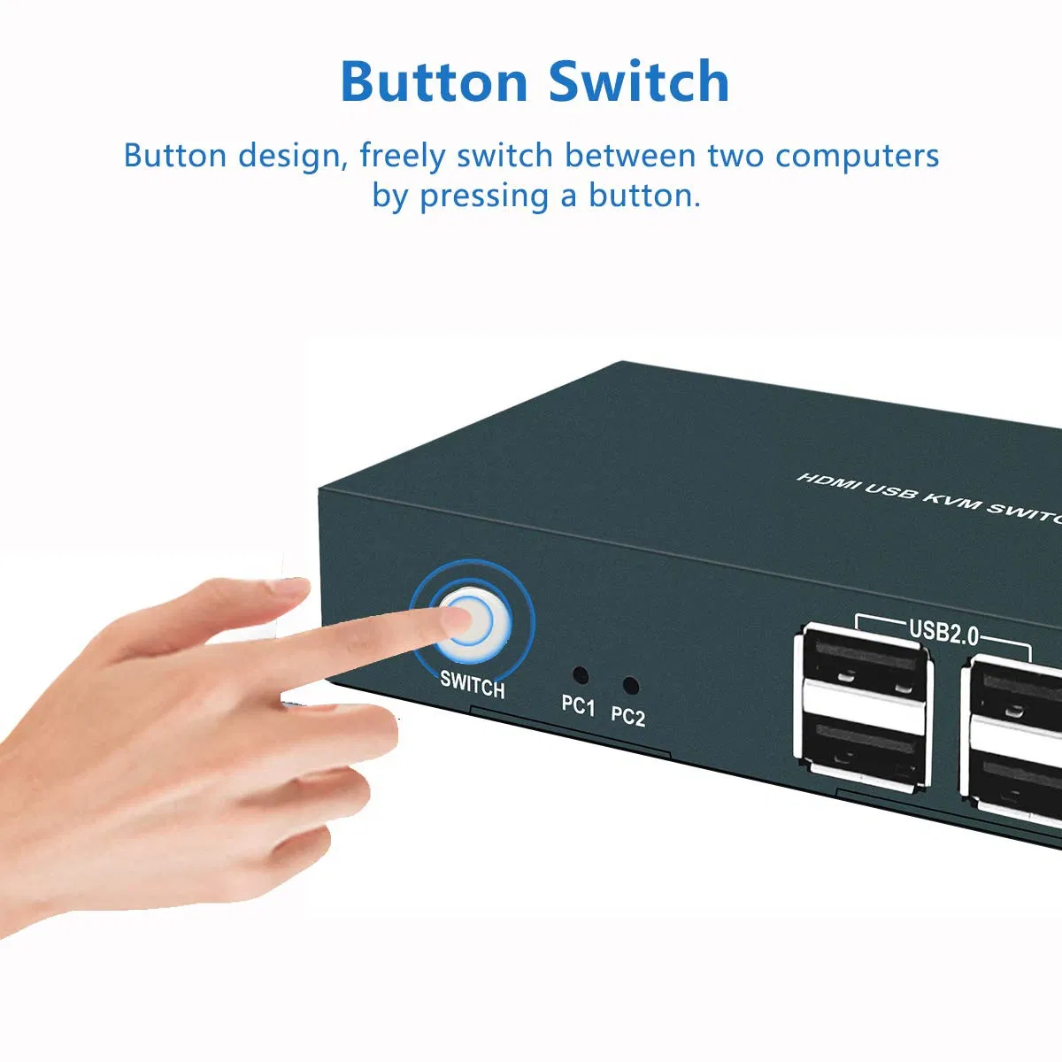 KVM-переключатель HDMI 2 порта 4K с 4 USB