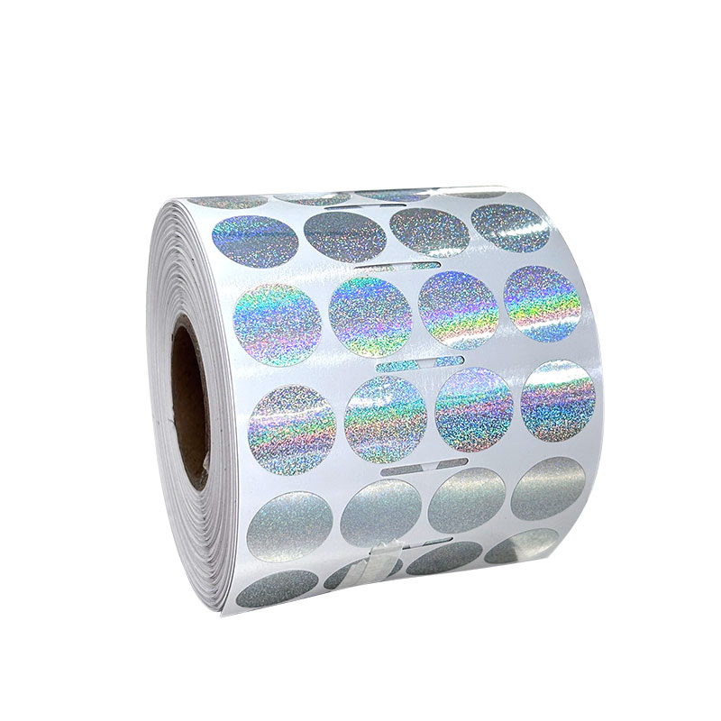 Hot Selling Logo Made Holographic Sticker Rainbow Effect Custom Glossy Silver Label