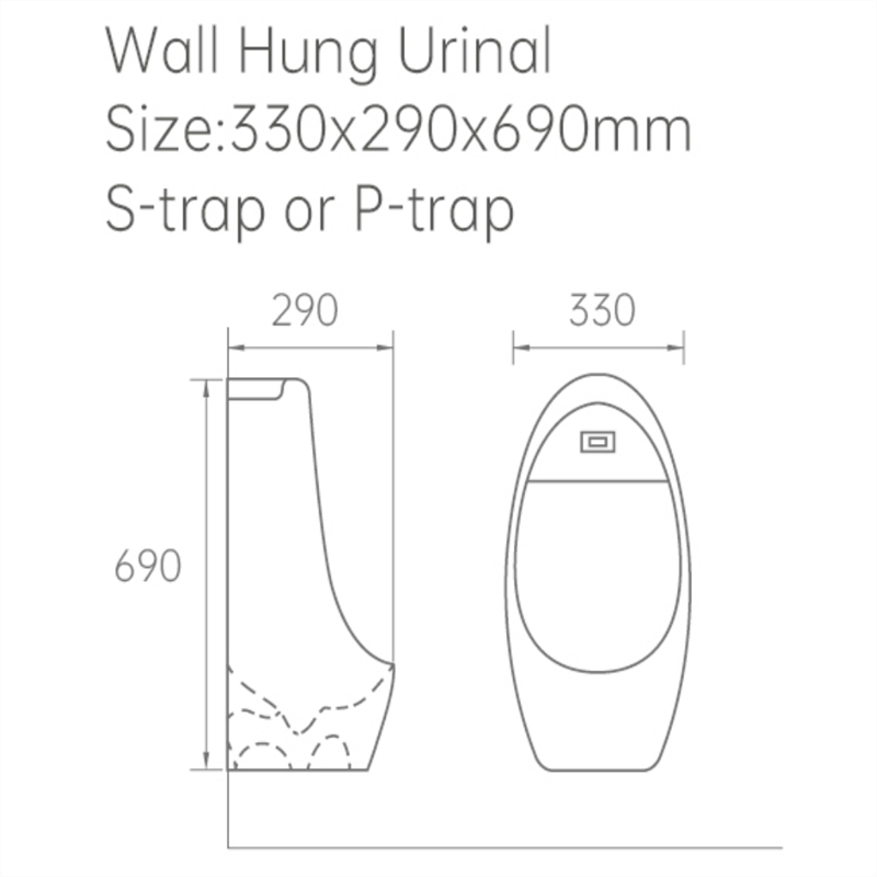Chaozhou Manufacturer Floor Standing Urinal with Concealed Senor Flusher White Bathroom Urinal
