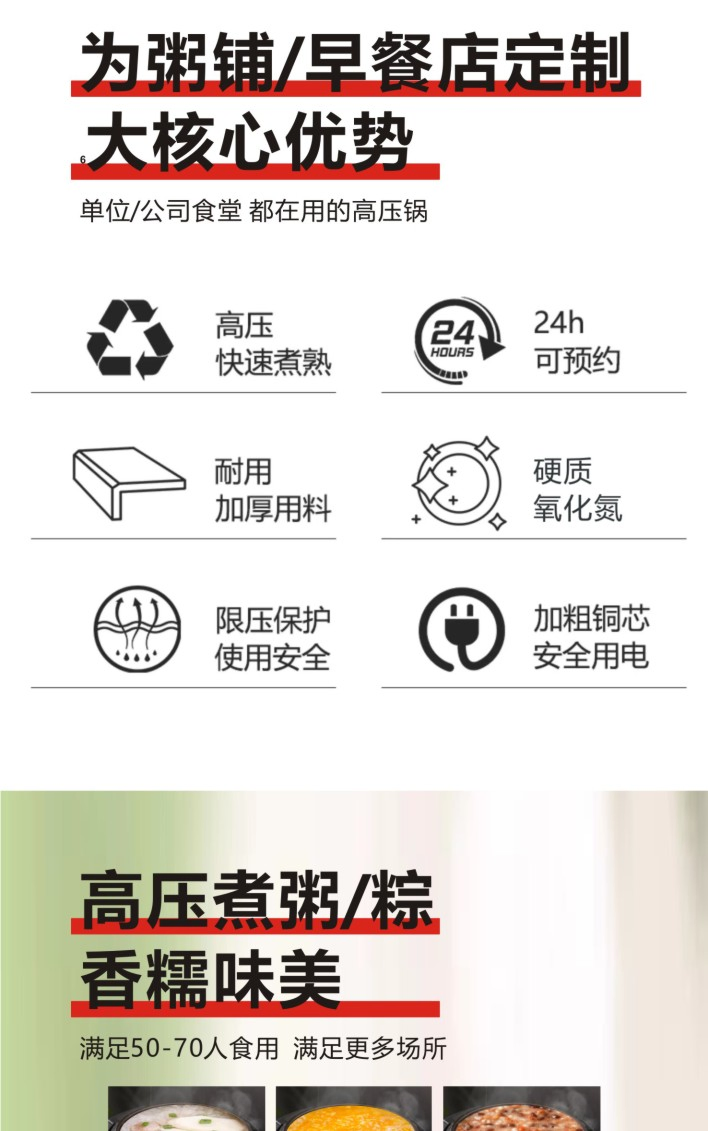 41L Kitchen Appliance Big Size Commercial Intelligent Industrial Electric Catering Pressure Cooker with CB and CE Certification and Capacity Source Factory.