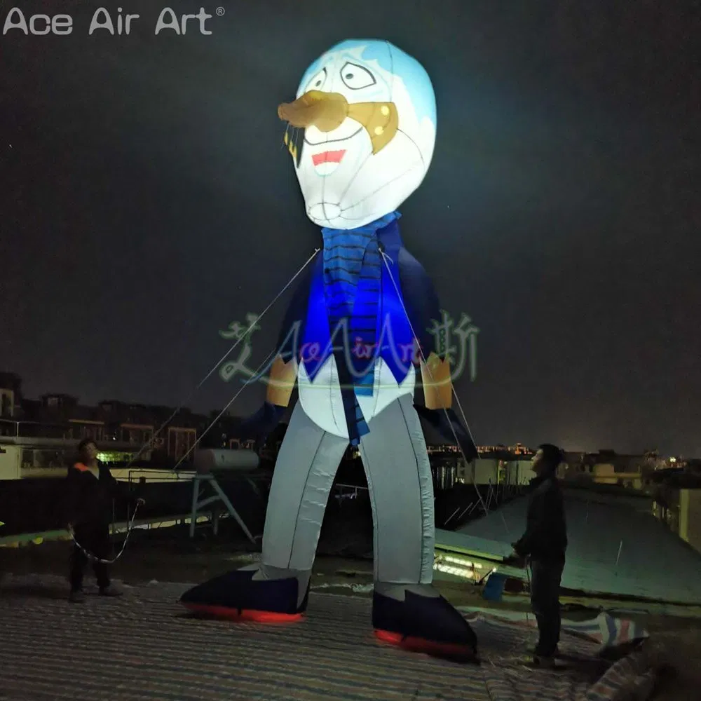 5mh Inflatable Heat Miser Mascot Snow Miser Cartoon with LED Light for Outdoor Decoration or Party