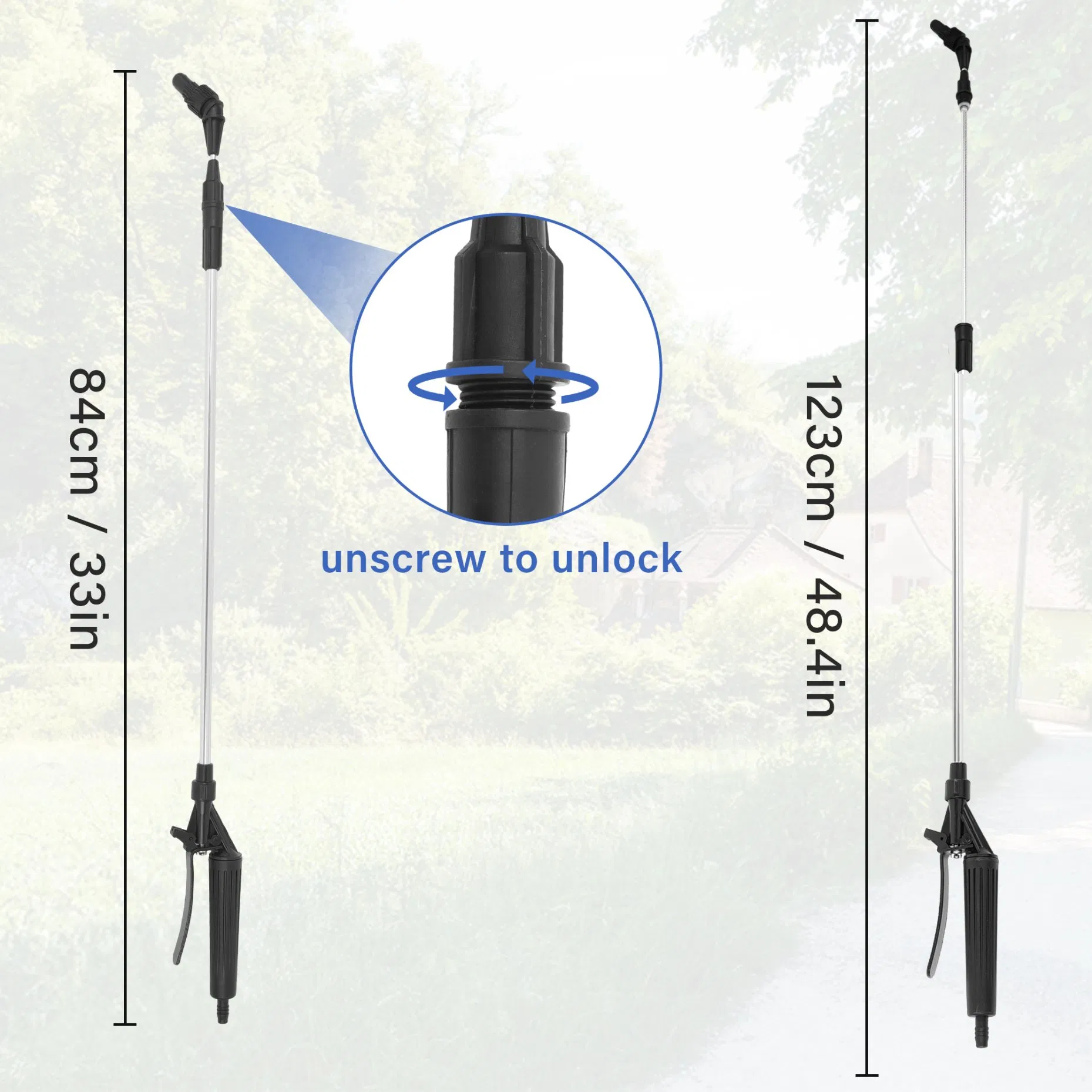 Lightweight Telescopic Knapsack Sprayer Wand with Thumb Control for Garden Agricultural