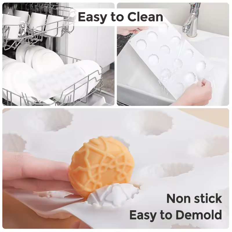 12-Cavity Circle Shape Silicone Mould Reusable Food Grade Kitchen Baking Tools Cake Chocolate Silicone Mold