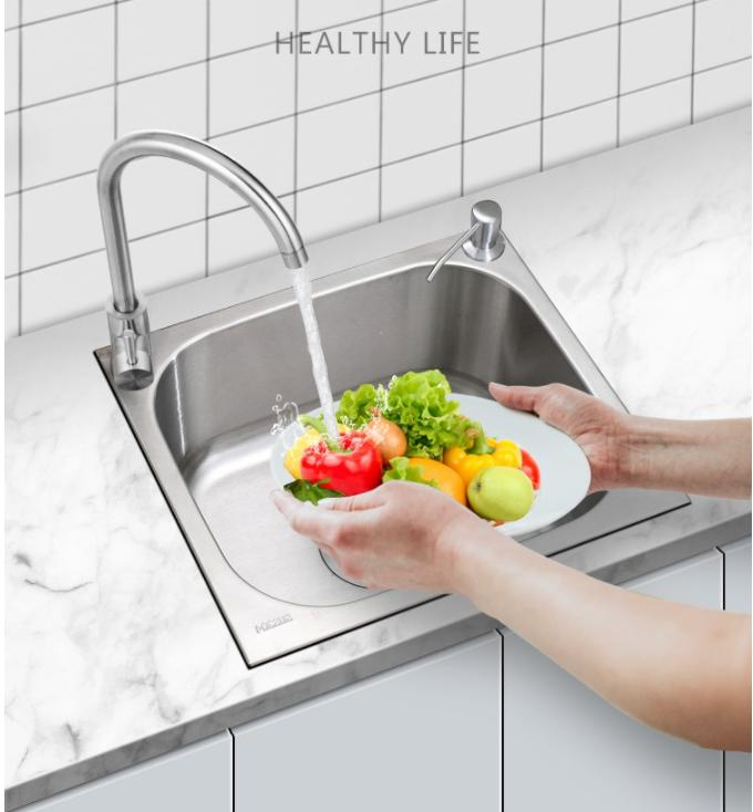 High Quality Single Bowl 201 Stainless Steel Kitchen Sink with Drain Board