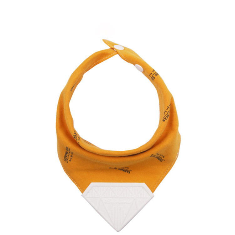 Lovely Custom Cotton Food Grade Silicone Baby Teething Bibs for Kid Toddler