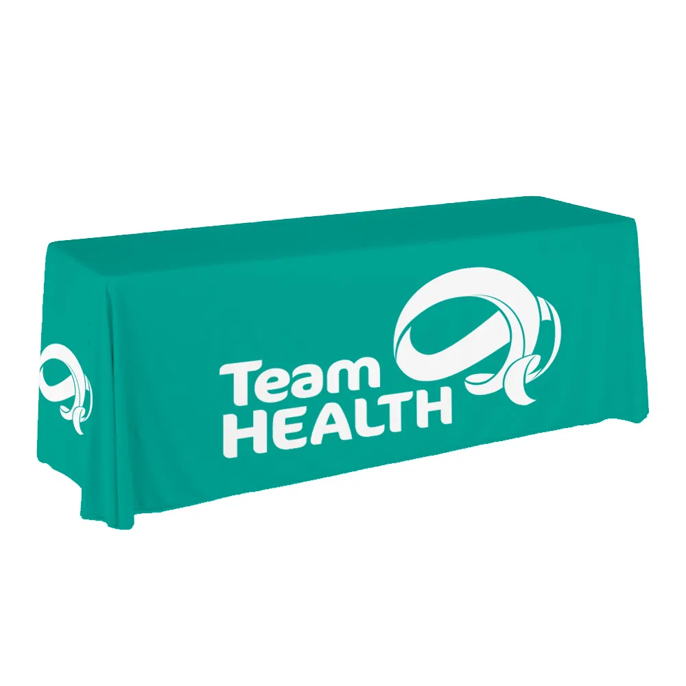 4FT/6FT/8FT Promotional Advertising Custom Printed Table Cover Throw, Trade Show Custom Branded Fitted Table Cloth with Logo