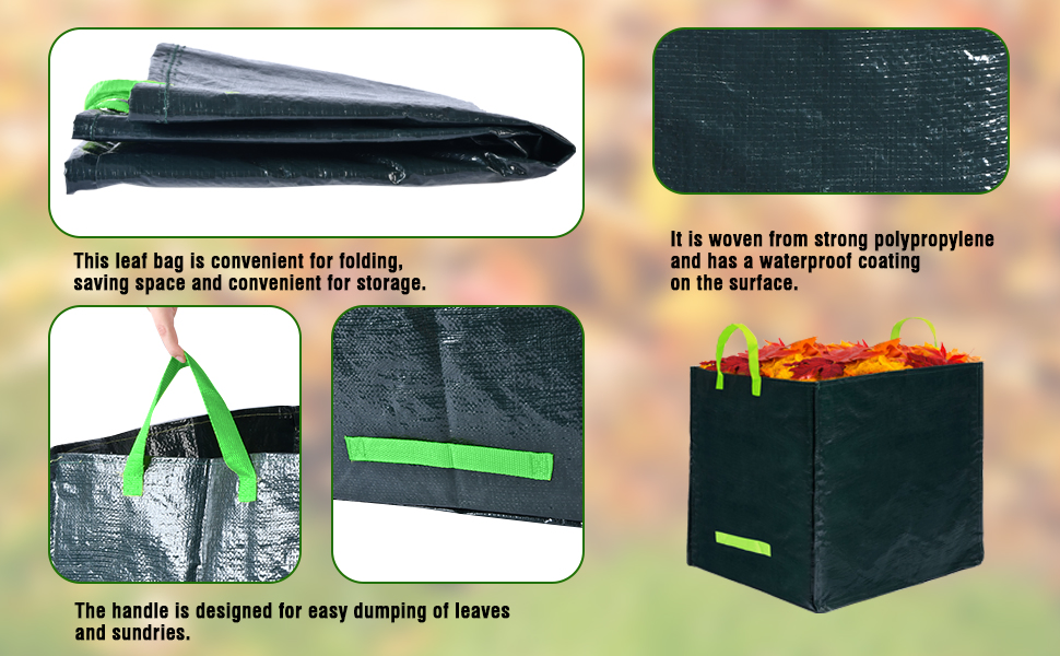 Square PE 216L Garden Waste Bag for Debris Leaf Grass OEM ODM