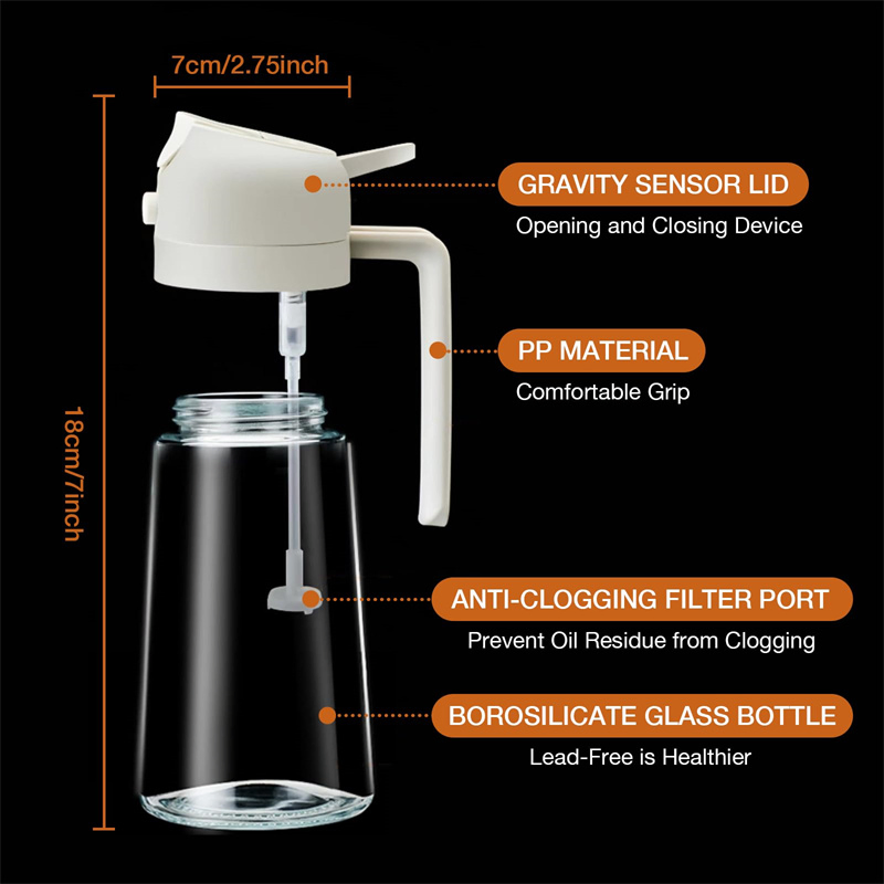 2 in 1 Cooking Olive Oil Spray Bottle Oil Dispenser and Oil Sprayer Bottle for Kitchen