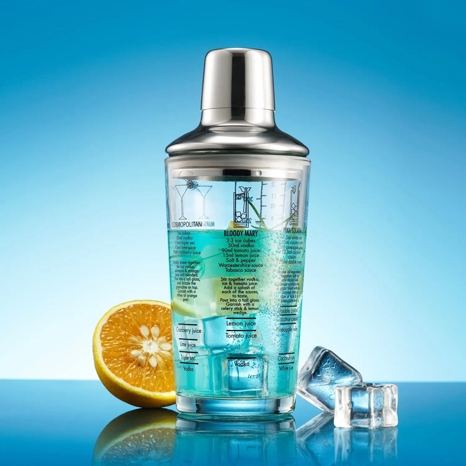 Шейкер для коктейлей из нержавеющей стали со стаканом