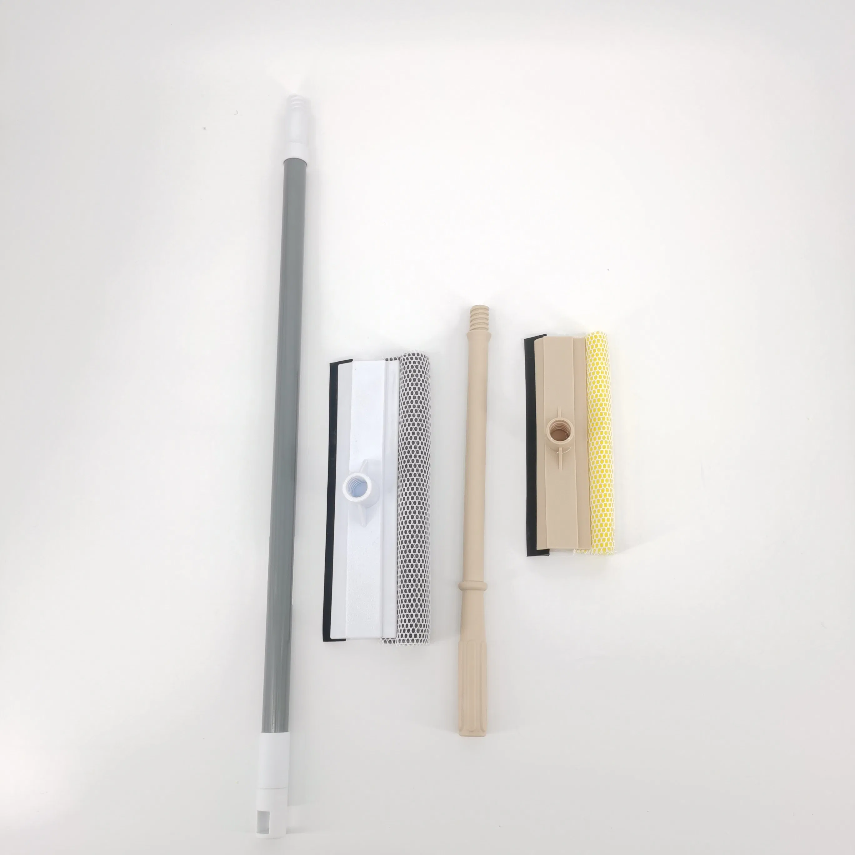 Soft Scraper Window Cleaner with Plastic Handle Window Glass Silicone Head Telescopic Sponge Cleaning Tool Squeegee