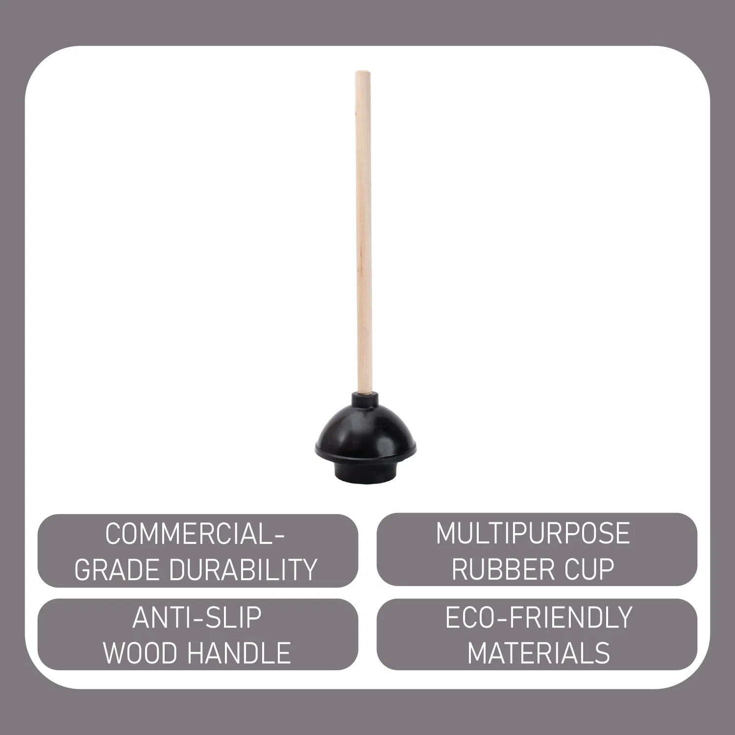 Wooden Handle Leather Toilet Unclogging Device Through Rubber Toilet Suction Toilet Plunger