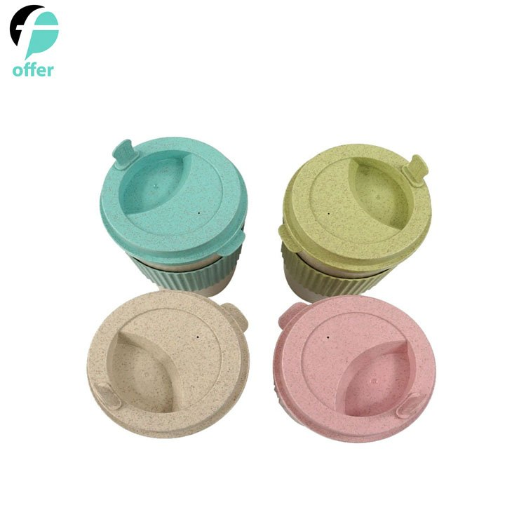 Wheat Straw Cup Travel Mug Coffee Cup with Lid