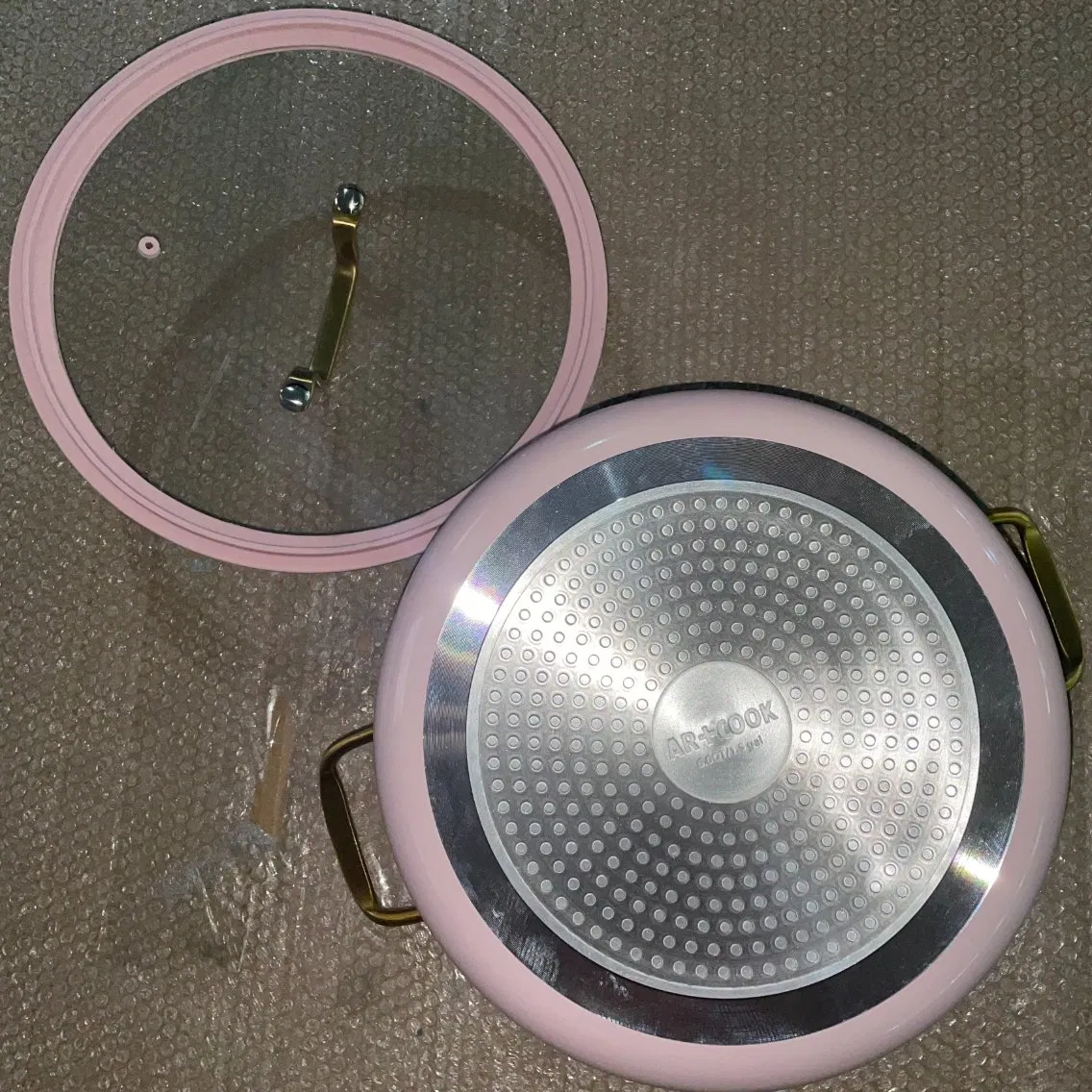 Induction Bottom Ceramic Nonstick Coating Blue Pink Black Casserole in Stock