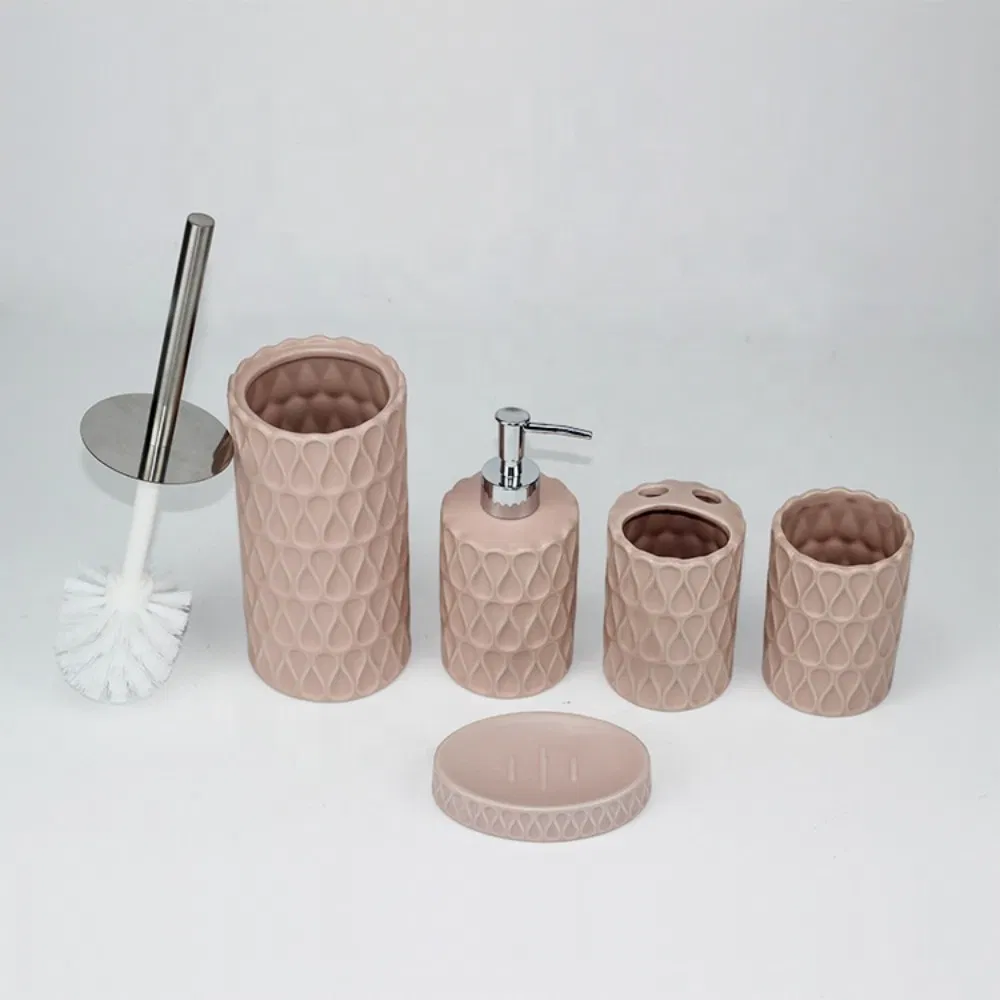 Glossy Black Ceramic Bathroom Accessories Set 4 Pieces Ideal for Homes Hotels Guest Suites Vacation Rentals or Apartments
