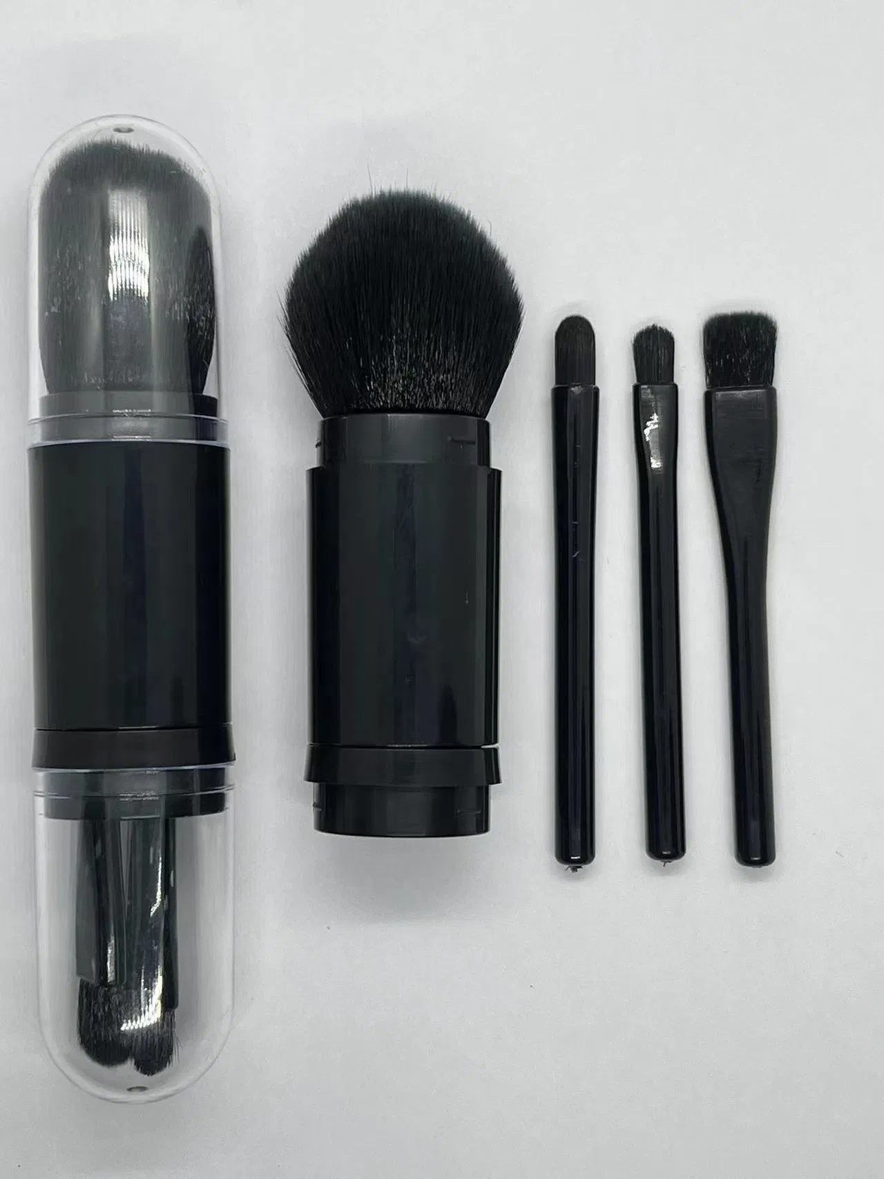 Ortable Retractable Makeup Brush Set, Multi-Functional Travel Kit for Eyeshadow/Foundation