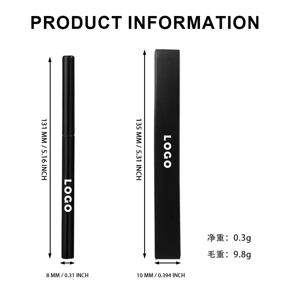 Black Matte Gltter Custom Logo Cream Herbal Waterproof Eyeliner Pencil No-Logo Erasable Long-Lasting for Makeup Wholesale
